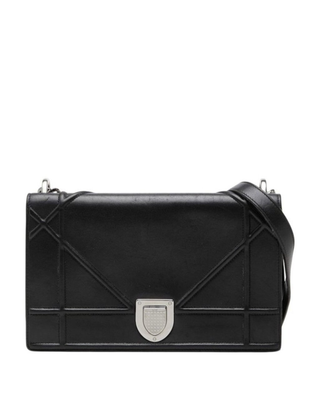 Dior Ama Chain Shoulder Bag Black Leather
